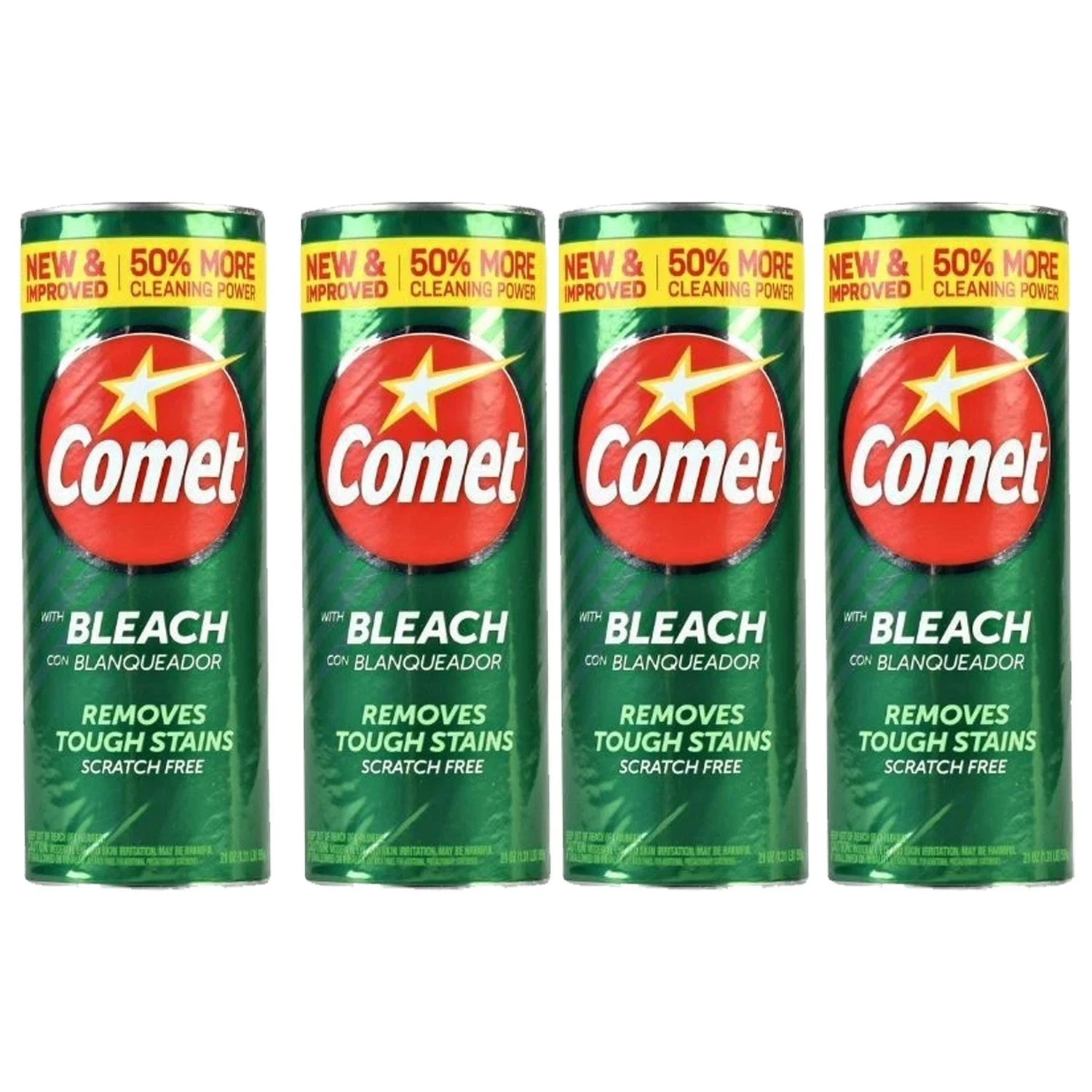 Comet Cleaner with Bleach All-Purpose Removes Stains 4 PACK FREE SHIPPING