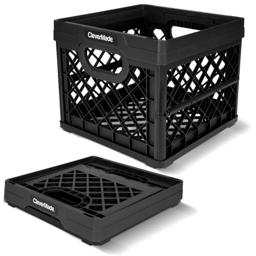 Collapsible Milk Crate 25L (6.6 Gal), 50 lb Capacity Heavy 1 Pack Obsidian