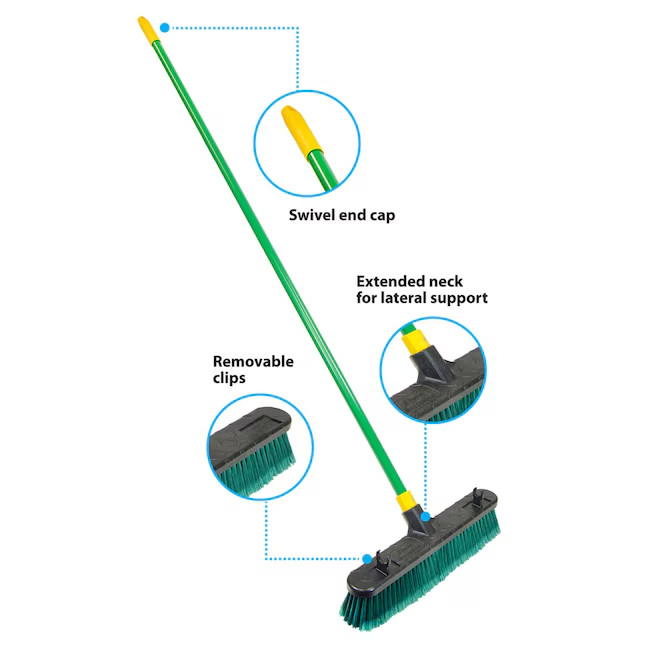 Quickie Multi-Surface 18-in Poly fiber Multi-surface All-purpose Push Broom