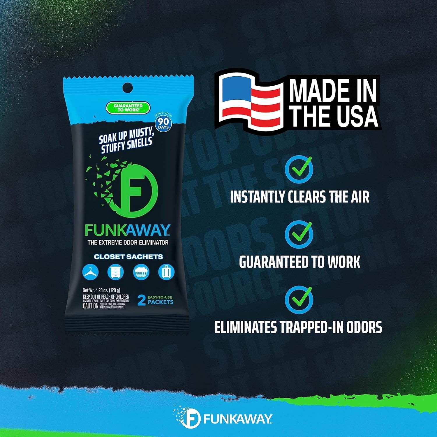 90-Day Odor Eliminating Sachet – Compact and Effective Freshness Solution