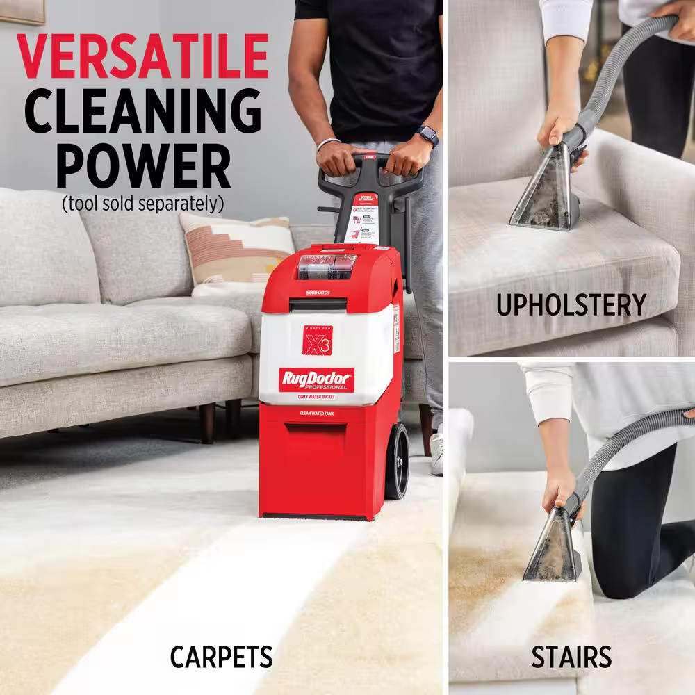 Mighty Pro X3 Commercial Upright Carpet Cleaner with Large Red Pro Pack