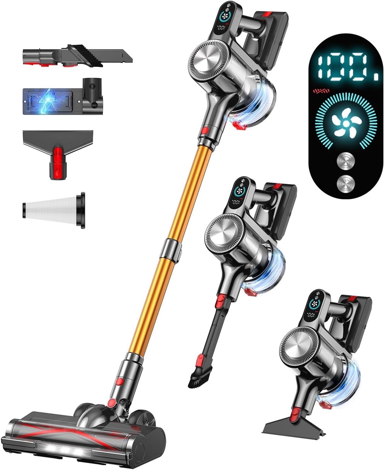 Cordless Vacuum Cleaner Battery Powered 45 Min Battery Life