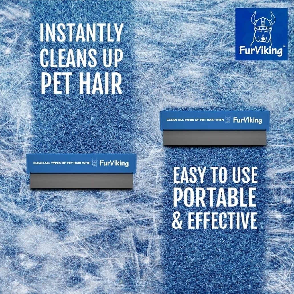 FurViking Pet Hair Remover Ultimate Hair Removal Tool Cat Dog Carpet Scraper