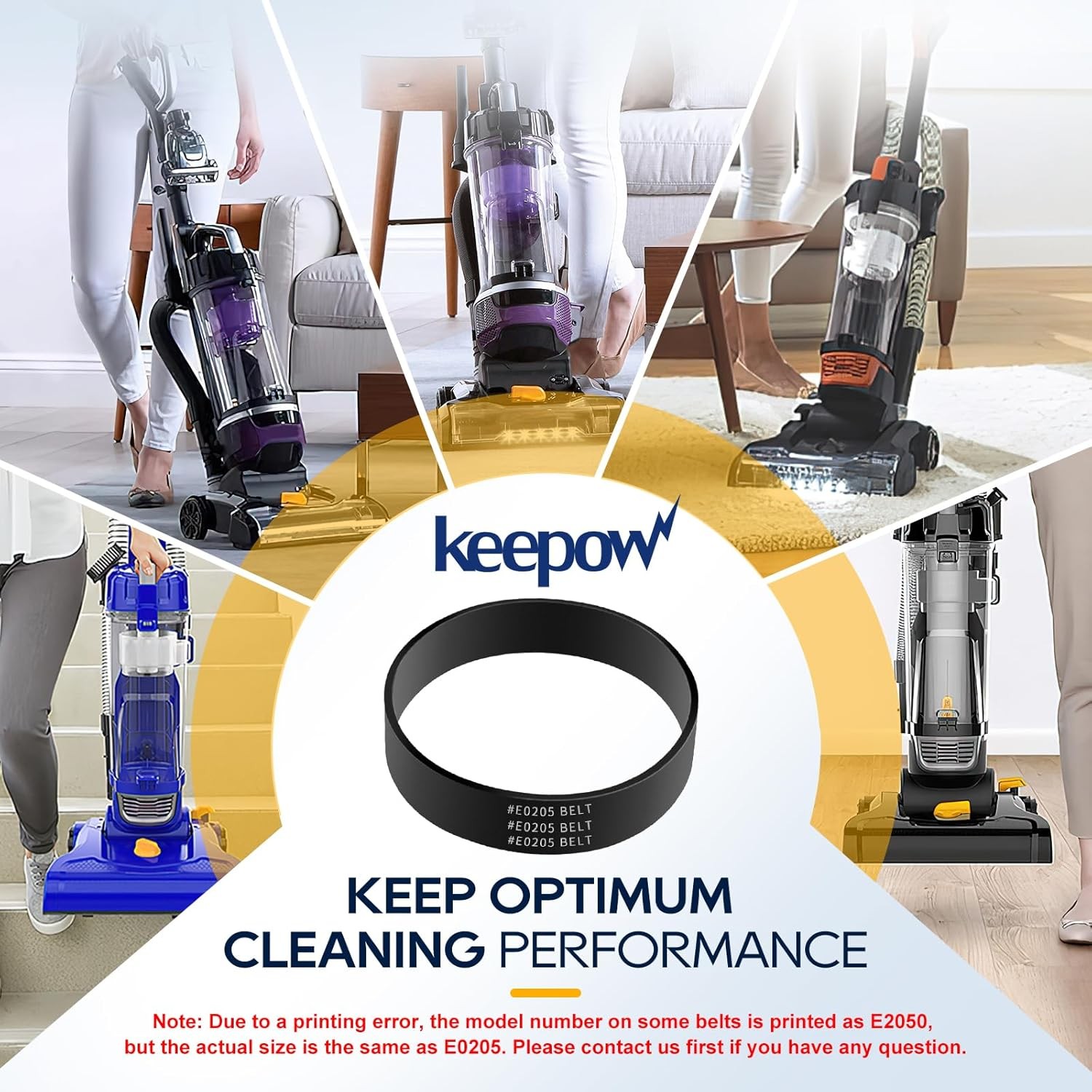 2 Pack KEEPOW E0205 Vacuum Belt Replacement for Eureka Power Speed Series Vacuum