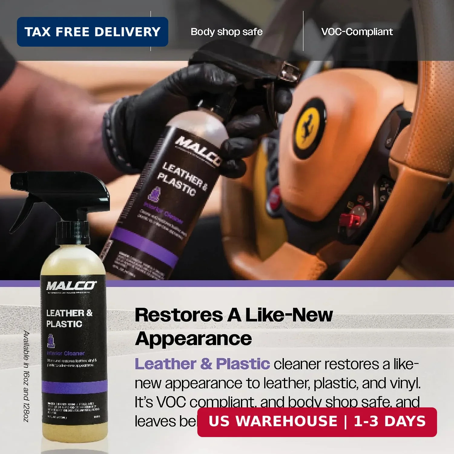 Malco Leather & Plastic Cleaner – Penetrates Deep to Remove Dirt, Grime and Oily