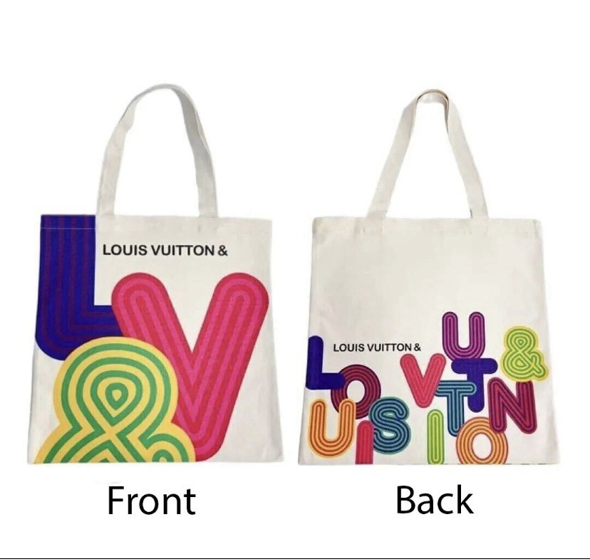 Louis Vuitton Reusable Foldable Canvas Shopping Bag Multicolor All-Over Pattern