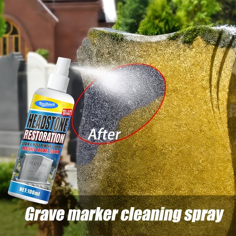 Headstone Restoration & Cleaning Spray, Stone Cleaner Gravestone Cleaning Kit