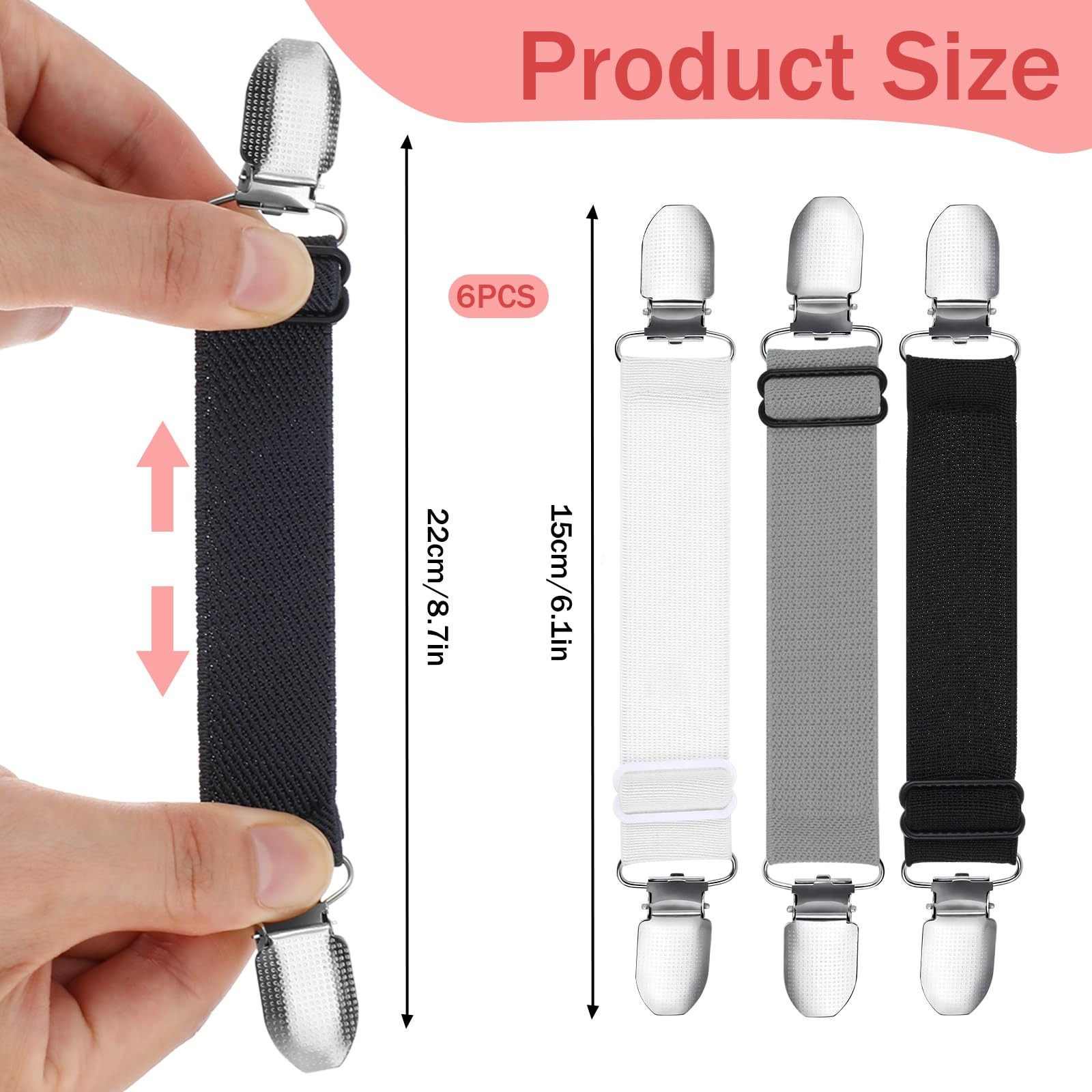 6 PCS Adjustable Waist Tightener Clips for Women – Elastic Cincher Pants, Shirt