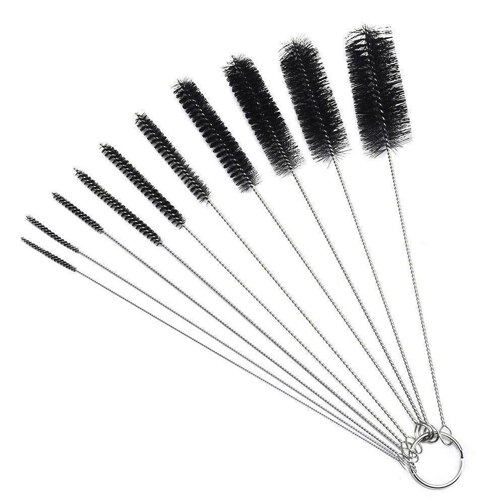10Pc Nylon Cleaning Brush Set Test Tube Bottle Straw Washing Cleaner Bristle Ki