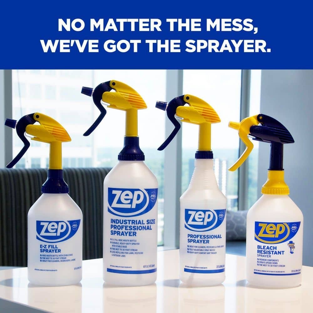 Zep Professional Spray Bottles 32oz (6-Pack) Heavy Duty Adjustable Nozzle