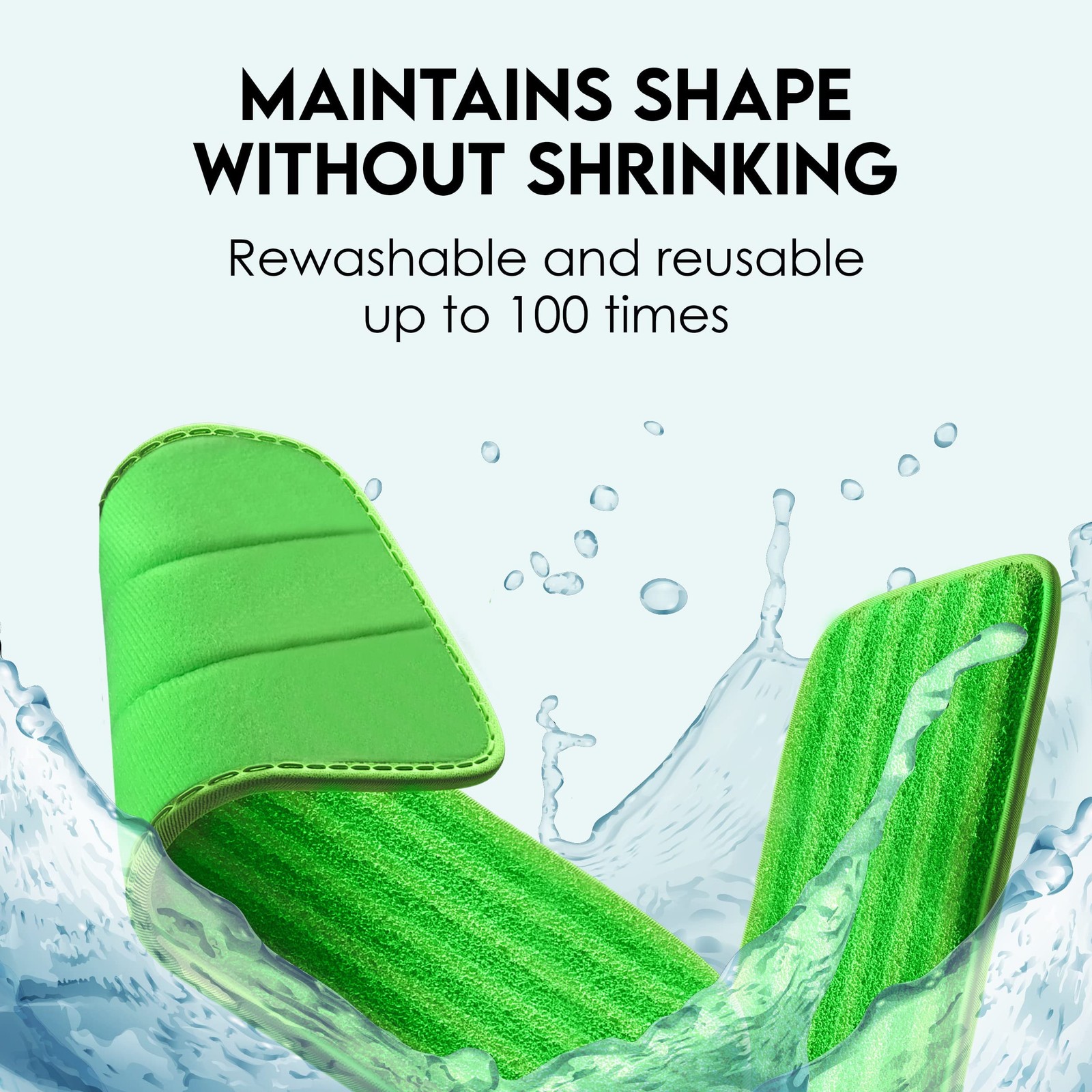 Universal Mop Pads, Microfiber, Washable, 2 Pack, 12 Inch, Green