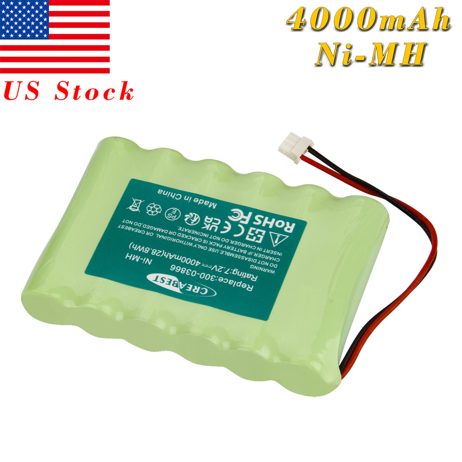 7.2V 4000mAh Ni-MH Battery For Honeywell Lynx 5100 5200 5210 5300 7000 300-03866