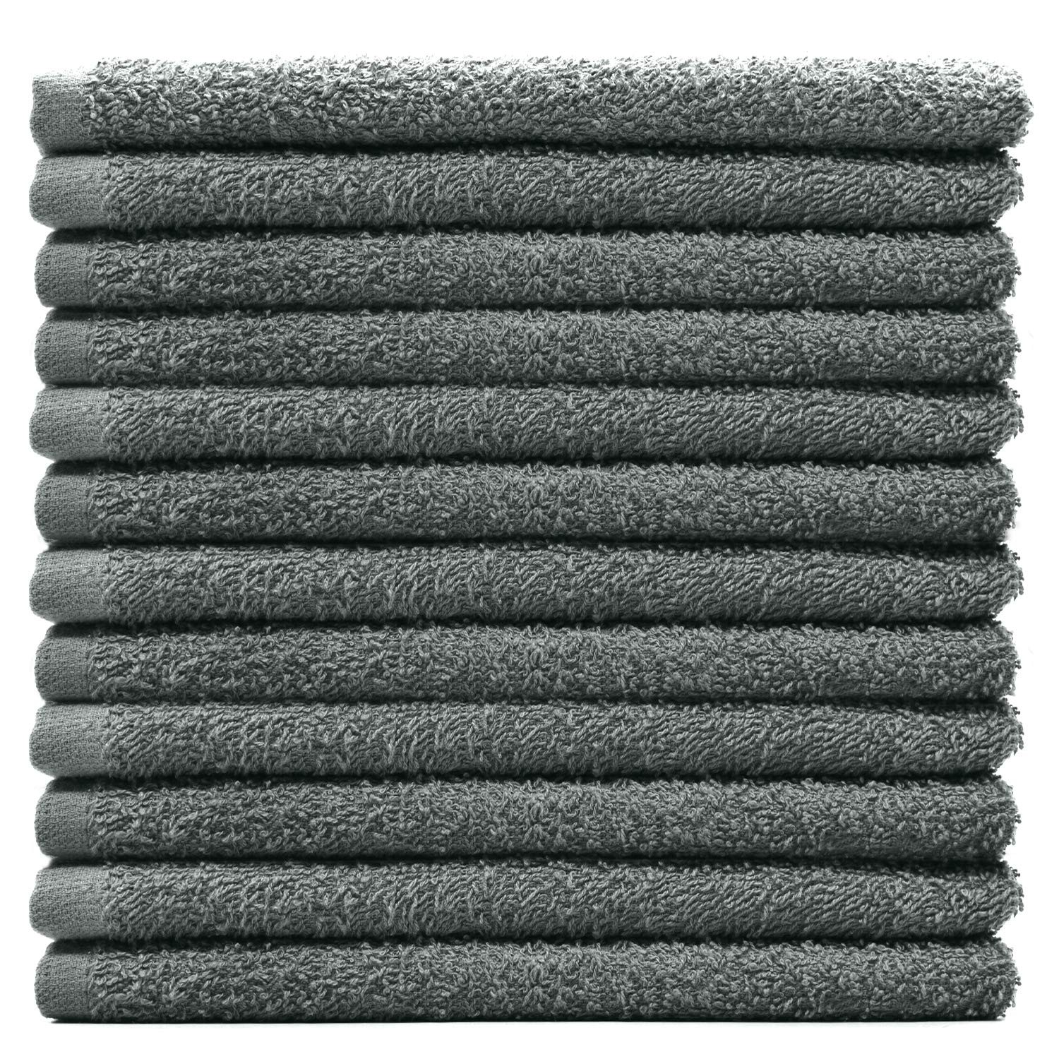 100% Cotton Bar Mop Kitchen Towels, 16×19 inches, Pack of 12, 350 GSM, Gray –…