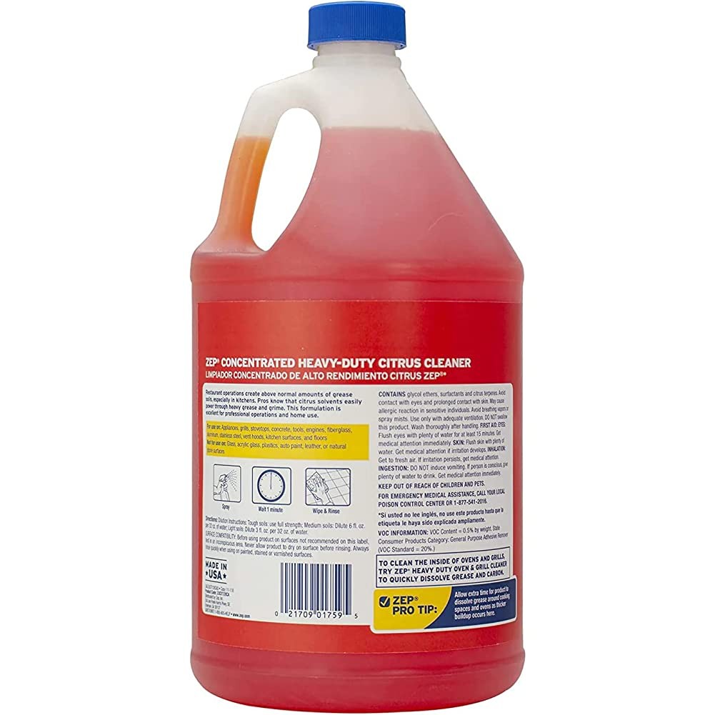 Zep Heavy-Duty Citrus Degreaser Refill – 1 Gallon (Case of 2) ZUCIT128