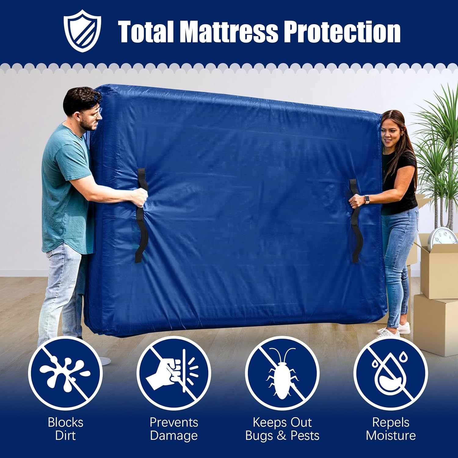 Family Mattress Bags for Moving with 8 Handles – 170GSM Extra-Thick