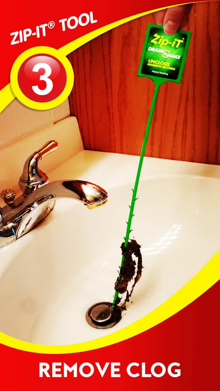 ZIP-IT (12 PACK) Clog Removal Drain Snake Cleaner Unclog Your Sink, 25 inch Lg