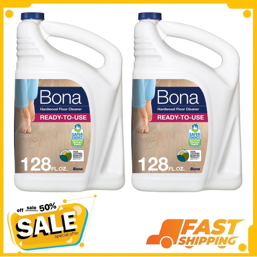 ( 2 Pack ) Bona Hardwood Floor Cleaning Solution Refill, Unscented, 128 fl oz