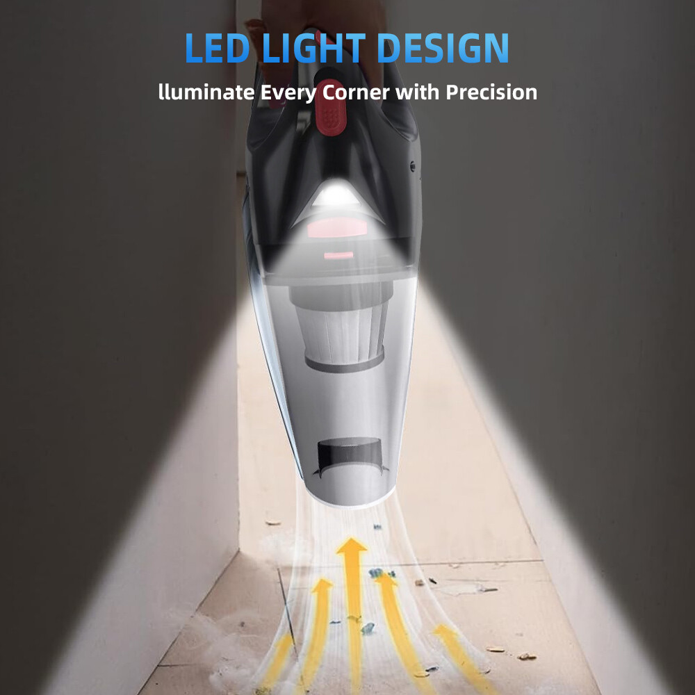 Portable Cordless Hand Held Vacuum Cleaner Recharge Car Auto Home Duster LED US