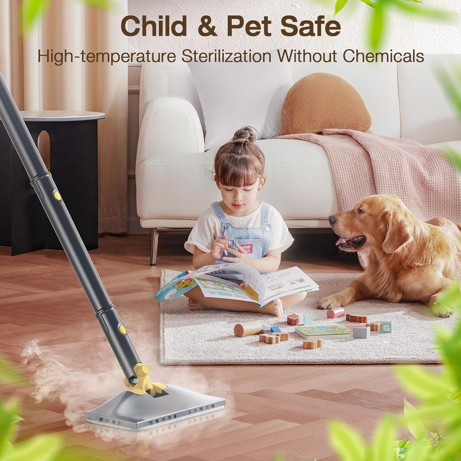 Steam Mop with Detachable Handheld Steam Cleaner, 10-in-1 Multi Accessories, …