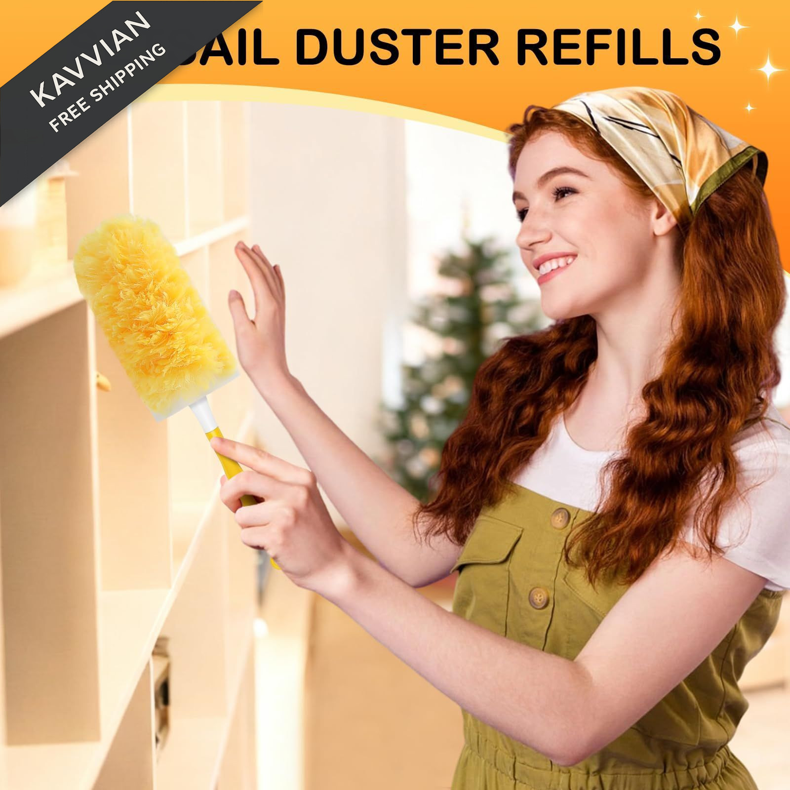 SetSail 30 Count Duster Refills for Swiffer with 1 Handle Orange