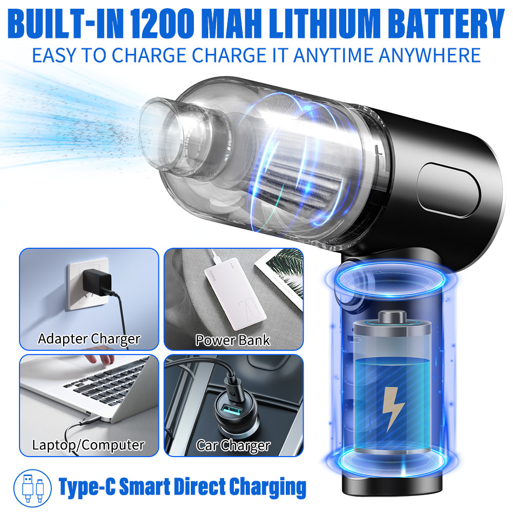 2 in 1 Compressed Air Duster Air Blower & Vacuum Cleaner Cordless Duster Blower