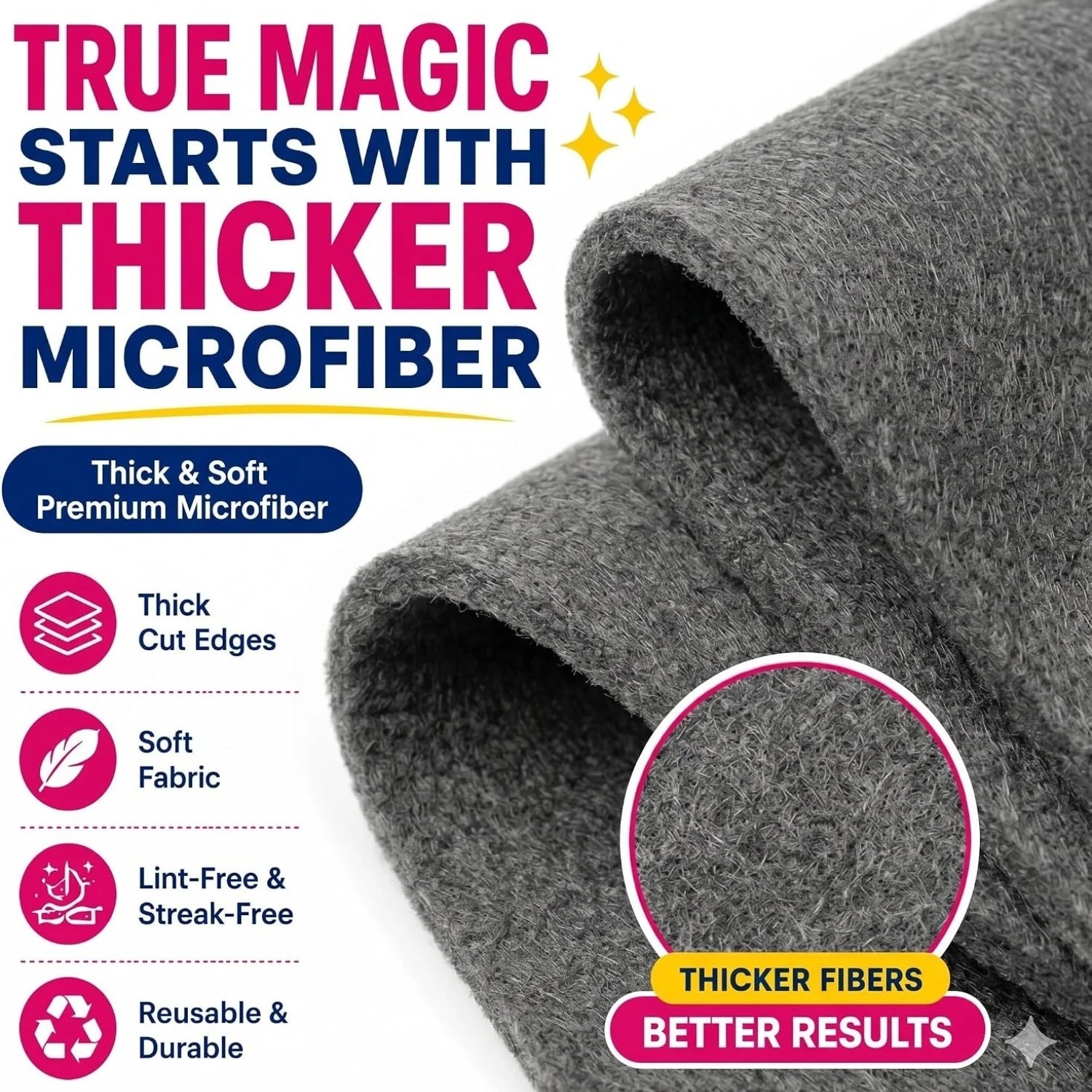 6 Pack Genie Magic Cleaning Cloth Microfiber Cleaning Cloth Reusable 12x16inches