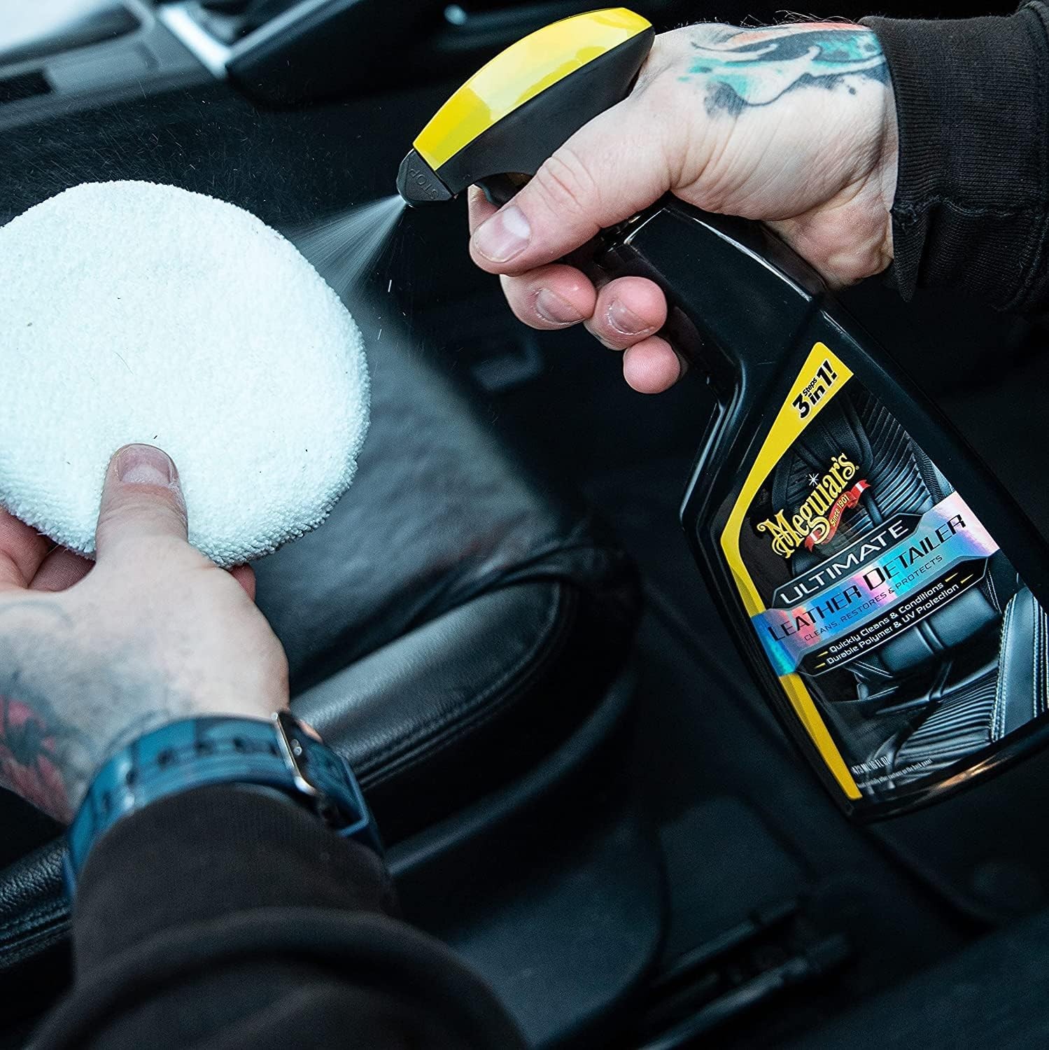 Meguiar’s Ultimate Leather Detailer, Cleans, Conditions & Protects Car Leather