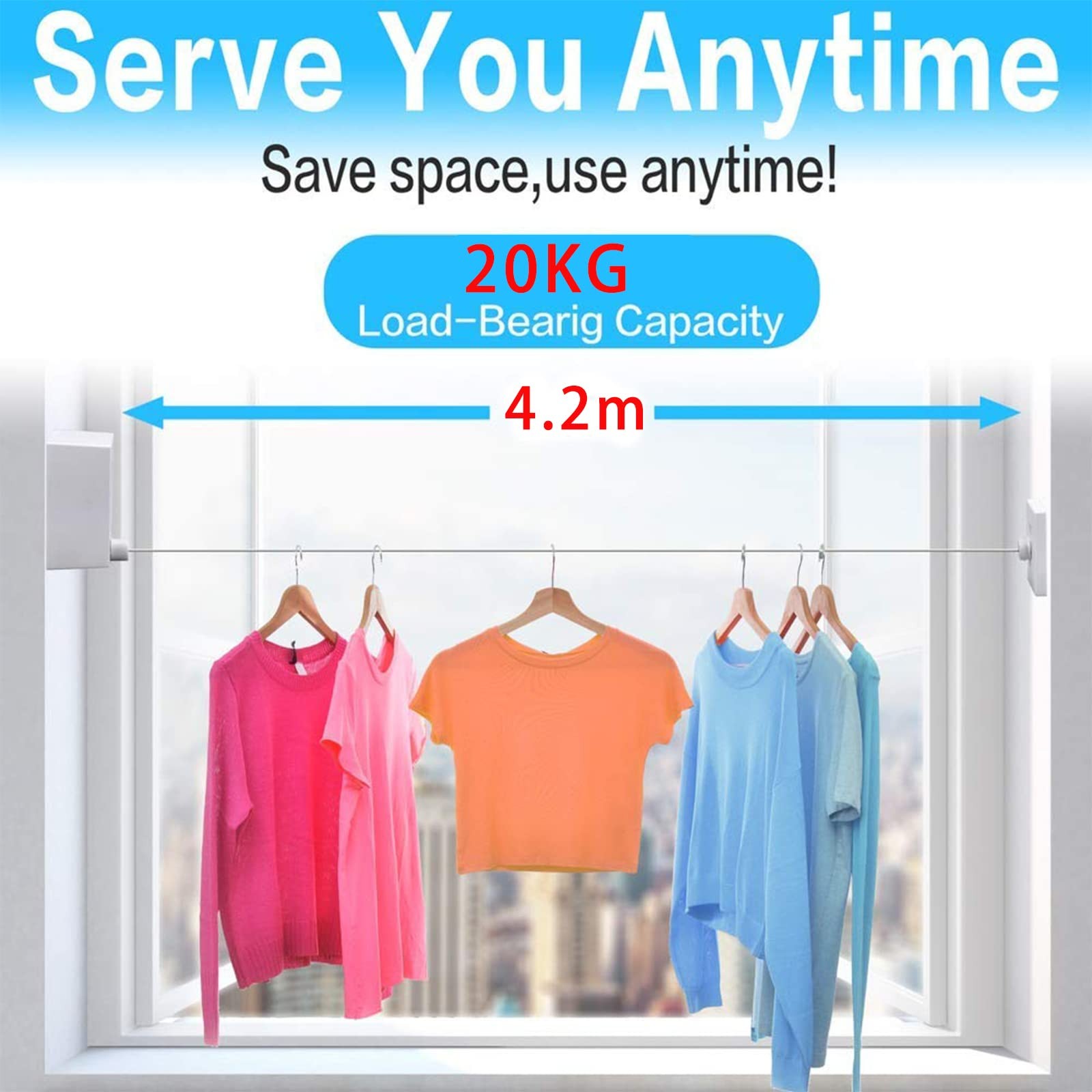 Retractable Clothesline |Indoor Outdoor Clothes Line | Heavy Duty Clothes Dry…