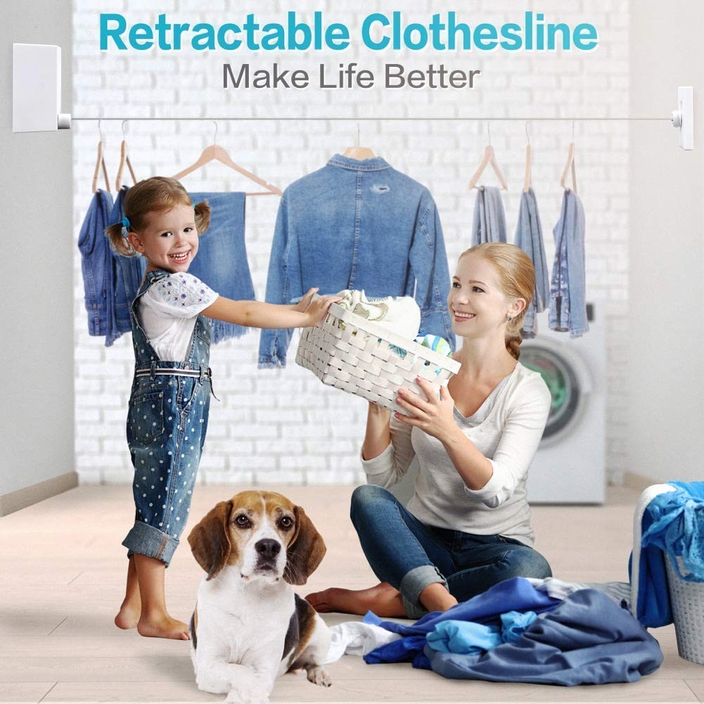 Retractable Clothesline |Indoor Outdoor Clothes Line | Heavy Duty Clothes Dry…