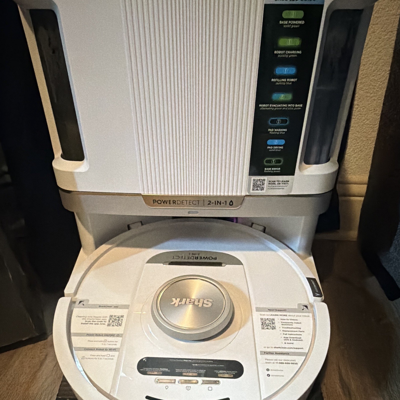 Shark NeverTouch Pro PowerDetect 2-in-1 Robot Vacuum Self-Empty Base White USED