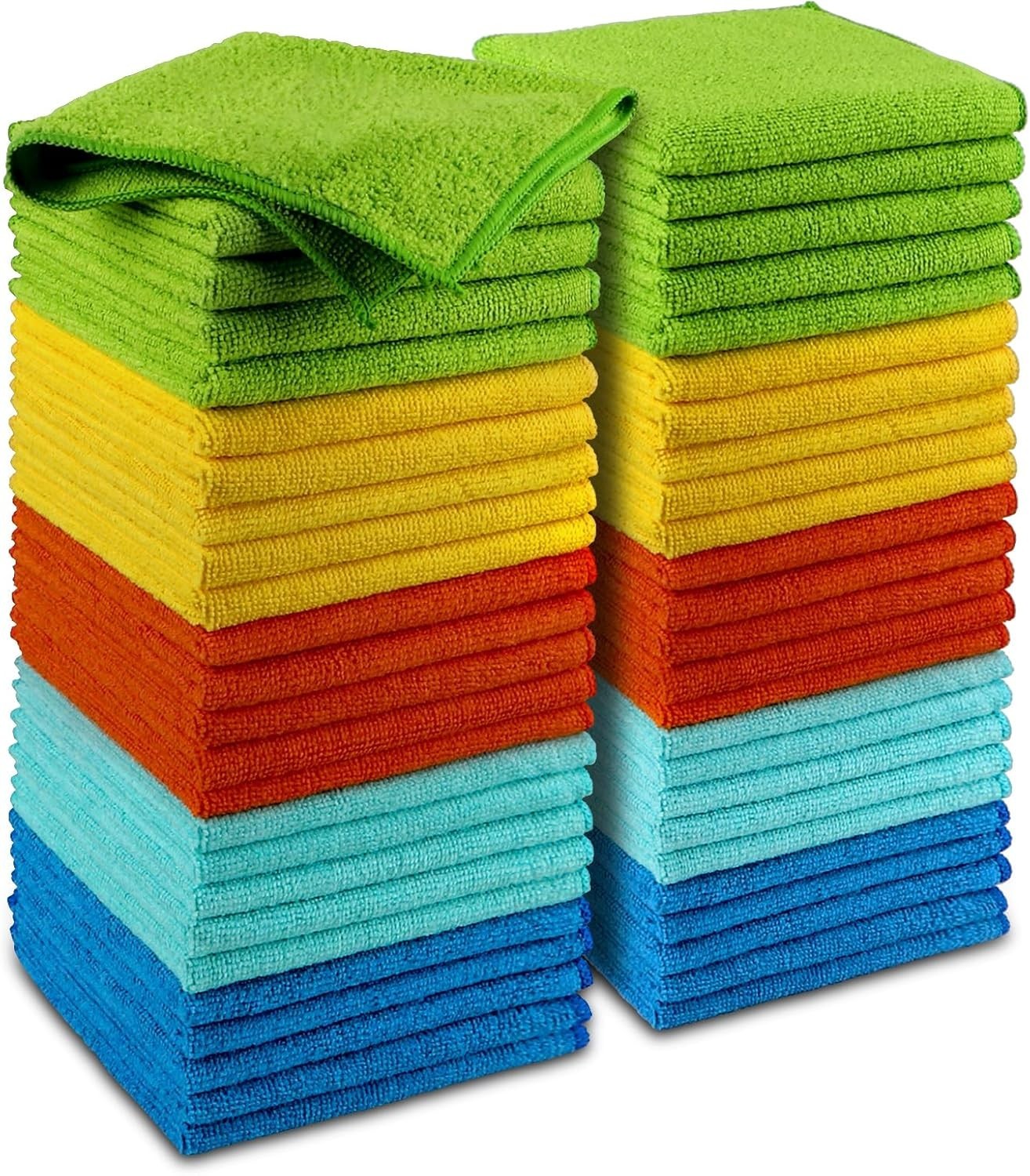 Microfiber Cleaning Cloths 50 Pack for Cars and Home, Soft Absorbent Rags