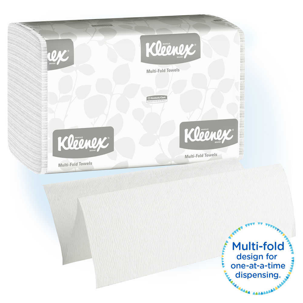 Kleenex Paper Towels Multi-Fold 1-Ply 9.3 X 9.4 Inch Soft Case of 2400