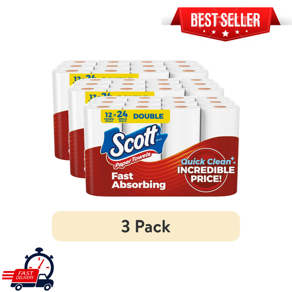 Scott Paper Towels Choose-A-Sheet 36 Double Rolls (3 Pack of 12) White Bulk New