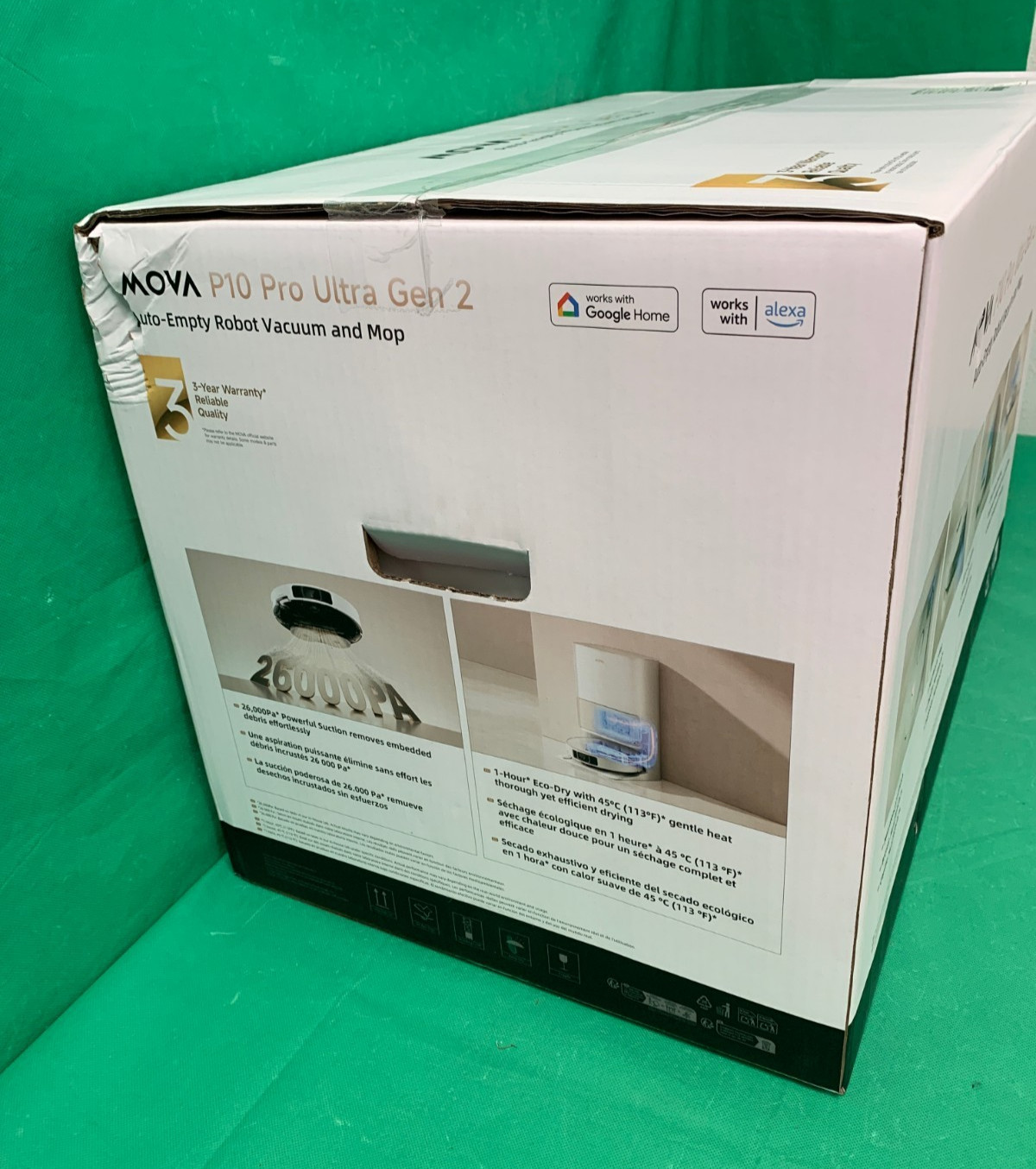 Mova P10 Pro Ultra Gen 2 Robot Vacuum and Mop – White (RLP55SE) NEW