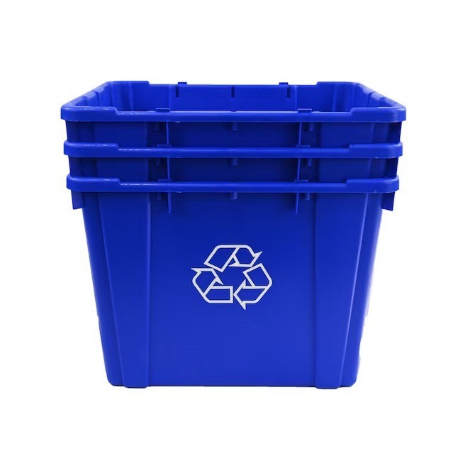 Project Source 14-Gallon Blue Indoor or outdoor Recycling Bin