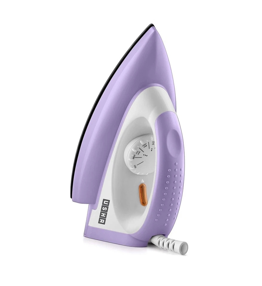 USHA Armor 1100 watts Dry Iron with Shock Proof Plastic Body Purple & White 220V
