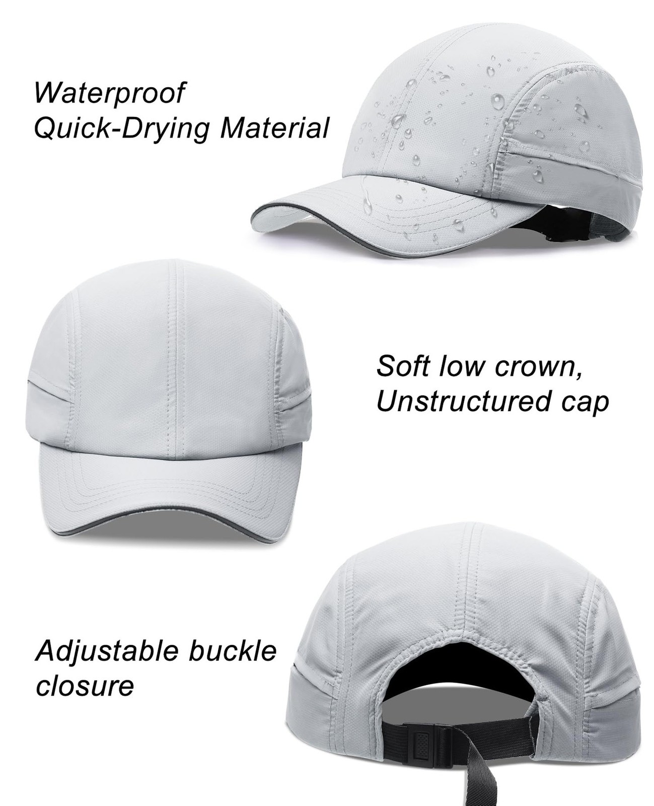 Oversize XL XXL Mens Waterproof Quick Dry Baseball Cap Lightweight Cooling Br…