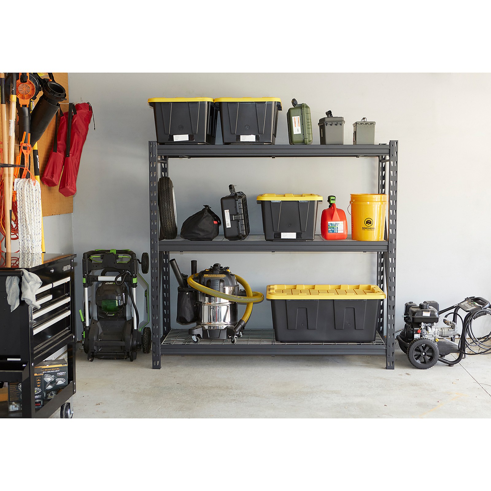Ironton 3-Tier Steel Shelving Rack, 6,000-Lb. Total Capacity