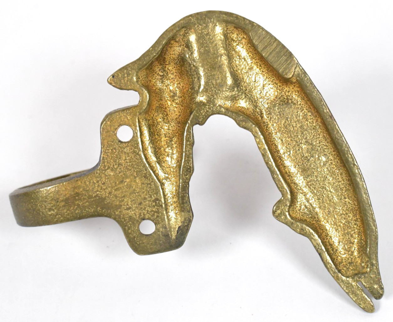 Vtg Pike Fish Solid Brass Wall Mount Coat Hat Hook Hanger Man Cave