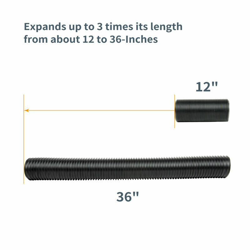 POWERTEC 4 Inch Dia. Flexible Dust Collection Hose Black (70128)