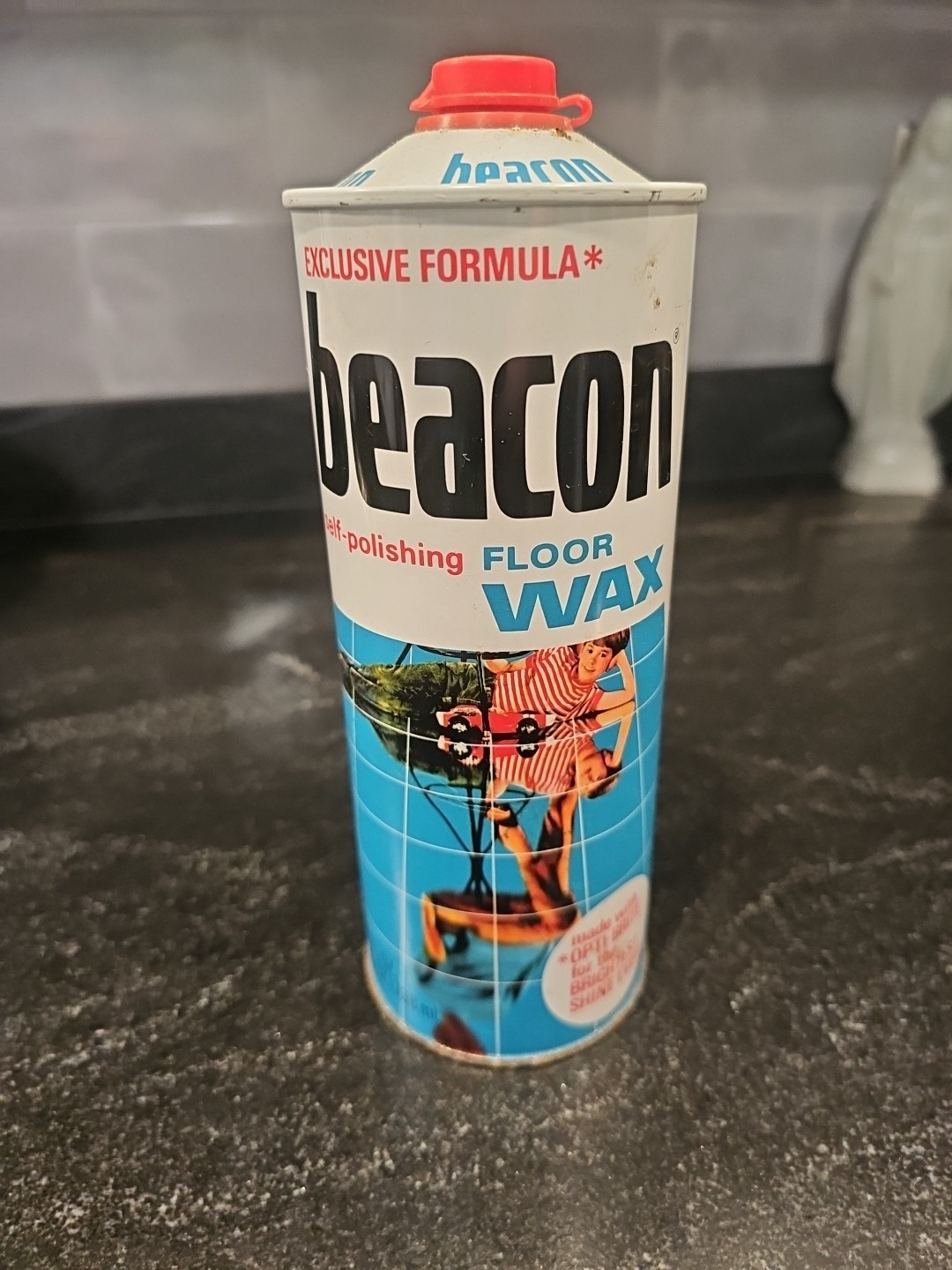 BEACON Self Polishing Floor Wax 1 Pint 11 Fl Oz, b3159 Vintage 1970s NOS