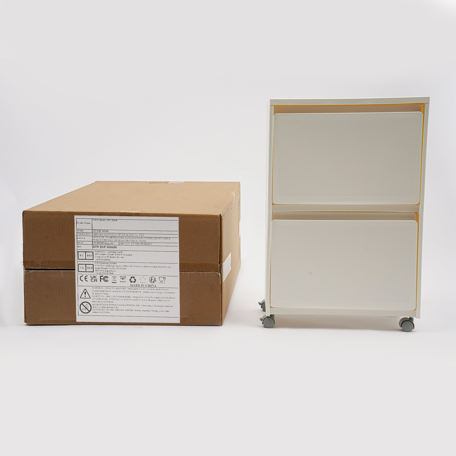 2 Tiers Rolling Shoe Storage Cabinet Mobile Shoes Organizer Sneakers Holding Box