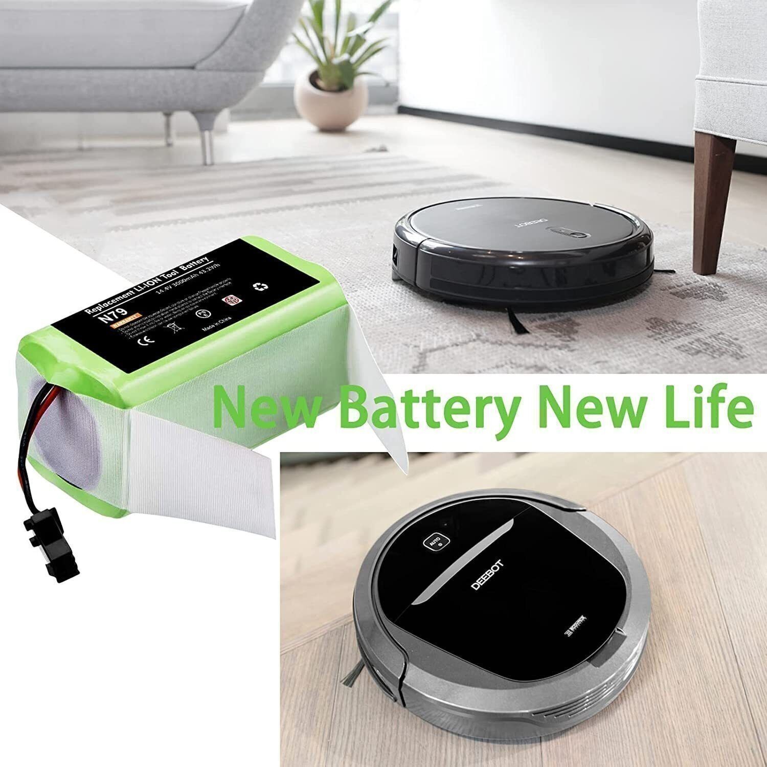 3Ah For Ecovacs Deebot Replacement Battery N79 N79S N79W 500 DN622 601 661 Eufy