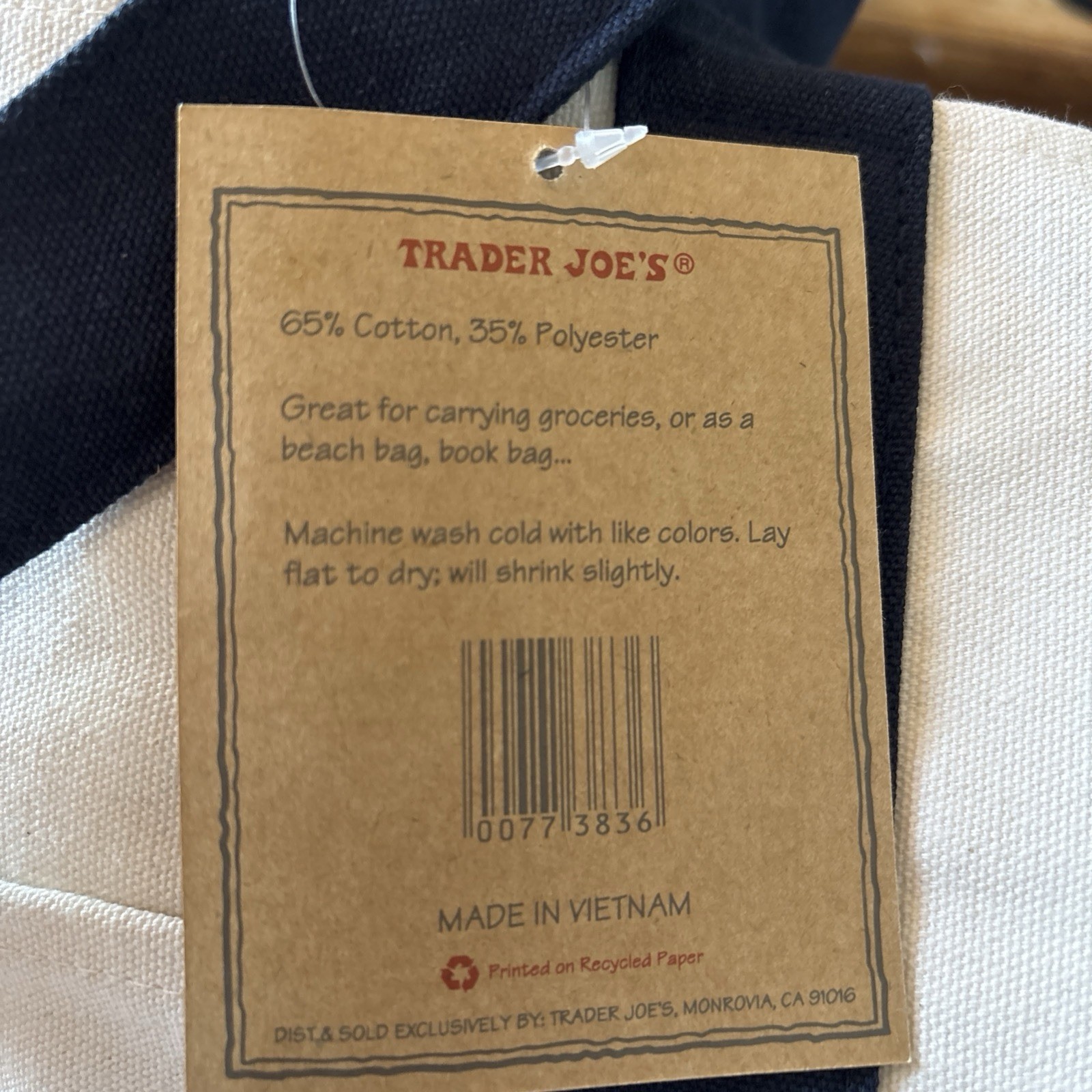 Trader Joe’s Embroidery Special 4 Butterflies 4 Flowers Large Eco Shopping Bag