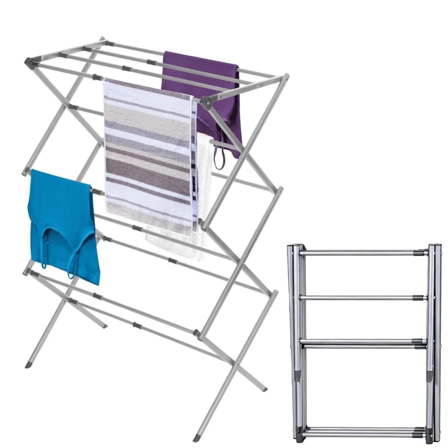 Heavy Duty Stainless Steel 3 Tier Foldable Floor to Ceiling Laundry Drying Rack