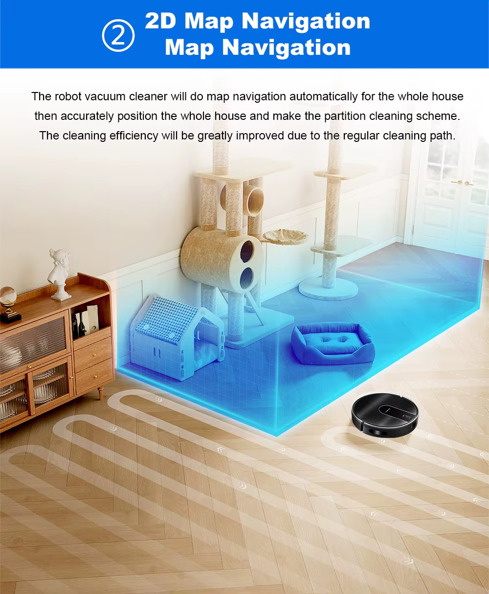 Robot Vacuum and Mop Combo, LIECTROUX N7S-U 5200MAH ,Brushless Motor