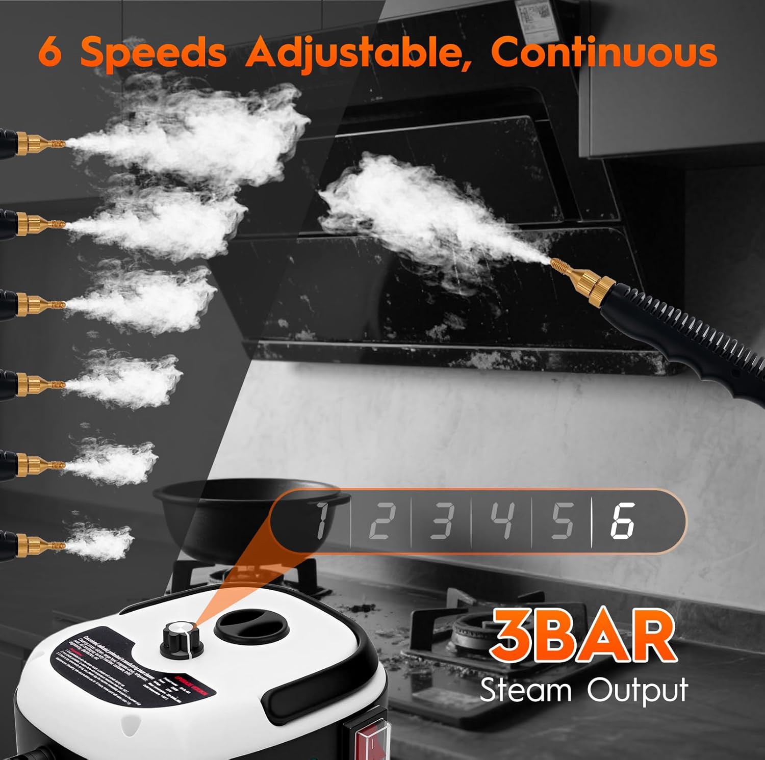 3800W/2500W High-Pressure Steam Cleaner Machine for Household & Car Cleaning