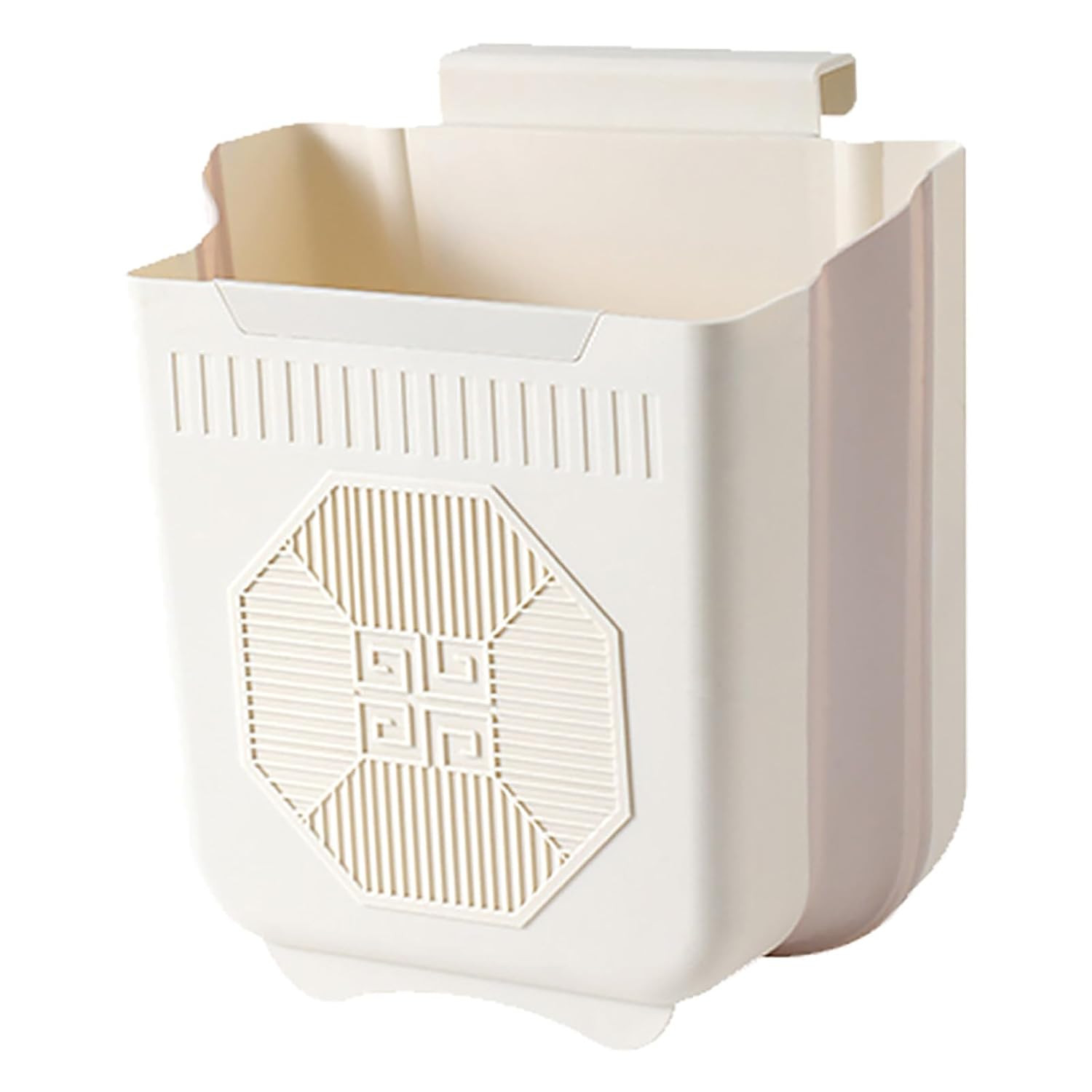 Foldable Hanging Trash Can 3.5L White Kitchen Bathroom Waste Bin Plastic