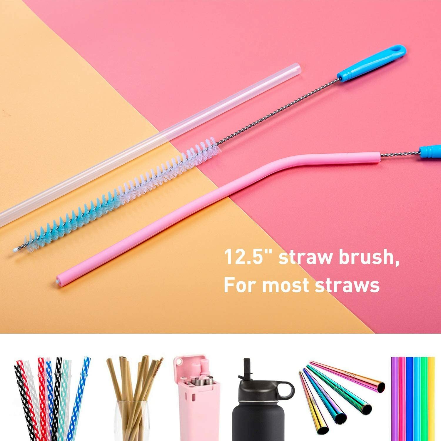 5 Pack Bottle Brush Cleaning Set，Long Handle Bottle Cleaner for Washing Narrow
