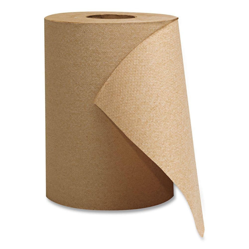 Hardwound Paper Towels 8″ x 300 Ft 1-Ply Brown Roll 12 Ct Commercial Tissue